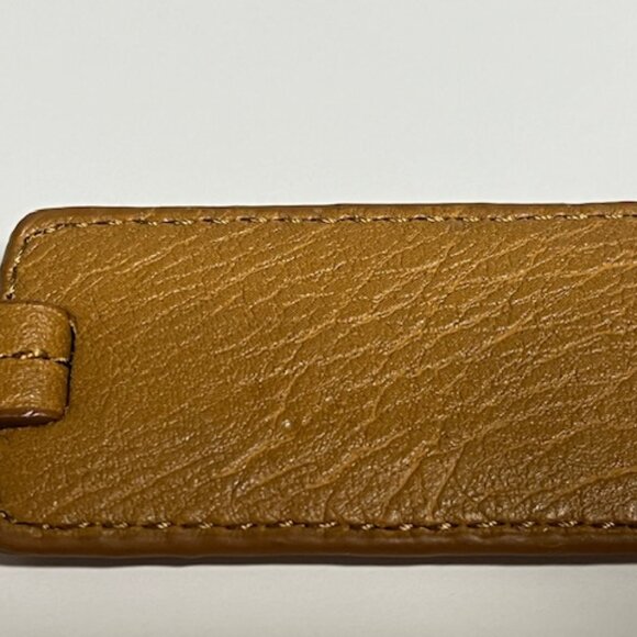 Tignanello Brown Leather Metal Key Fob Purse Clip & Ring Hang Tag - Picture 12 of 12